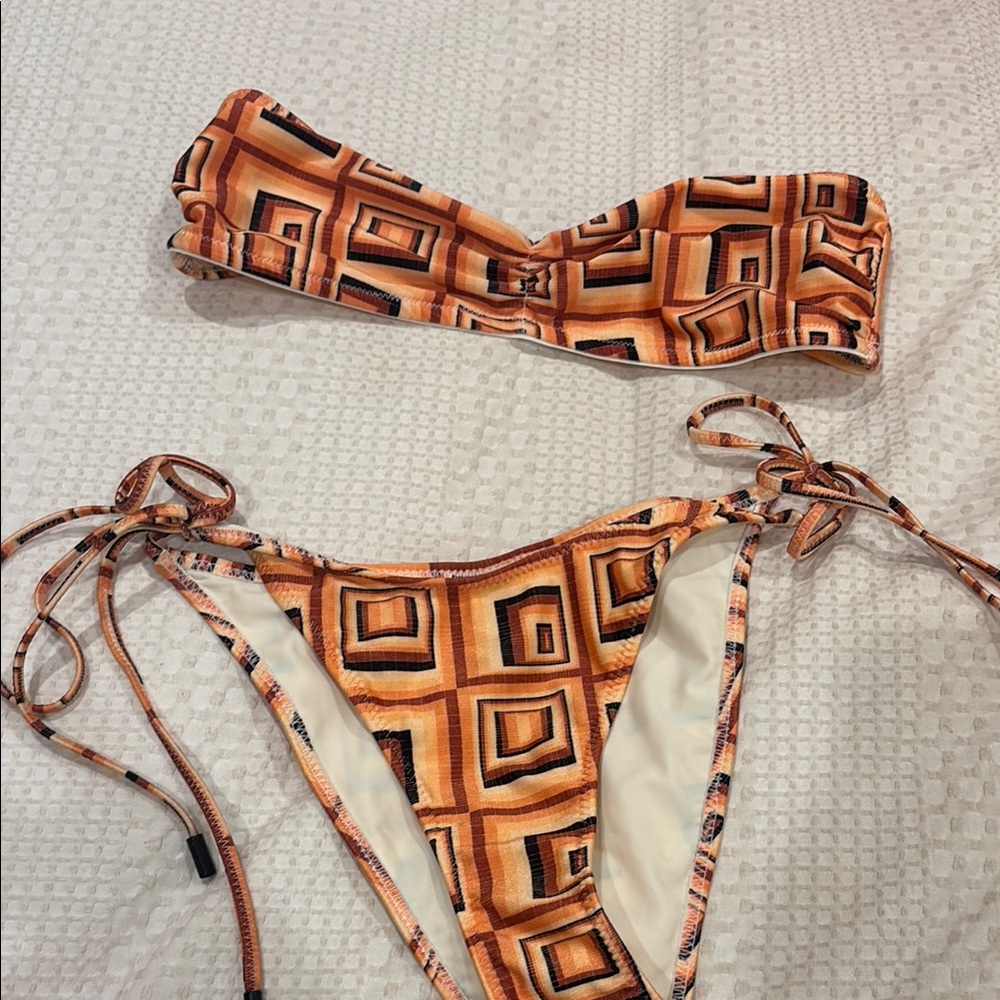 Triangl Swimwear Orange Geometric Bikini